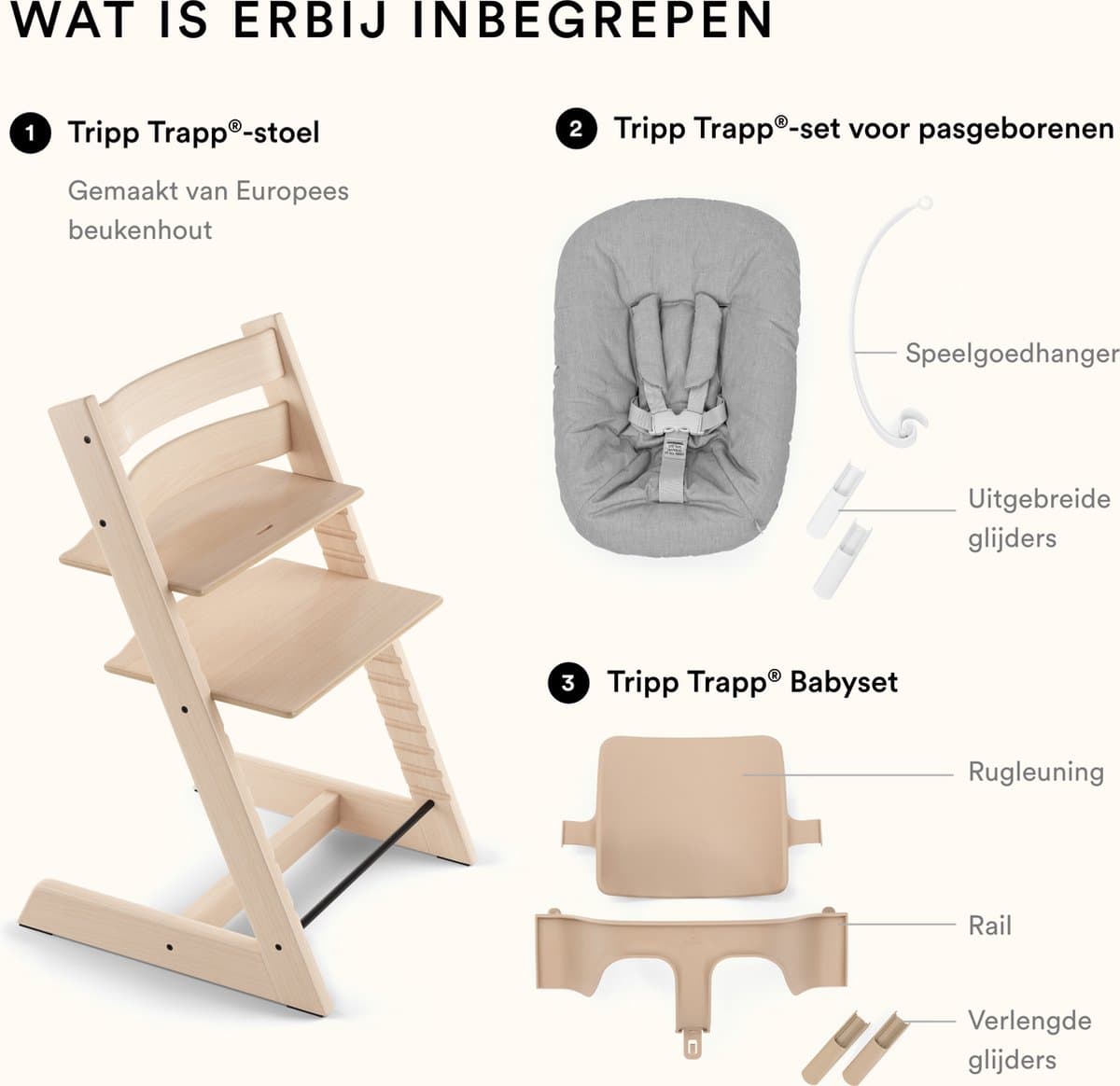Stokke Tripp Trapp-kinderstoel, gletsjergroen (inclusief stoel en babyset2) met newbornset - veilig, verstelbaar, ergonomisch ontwerp thumbnail 4