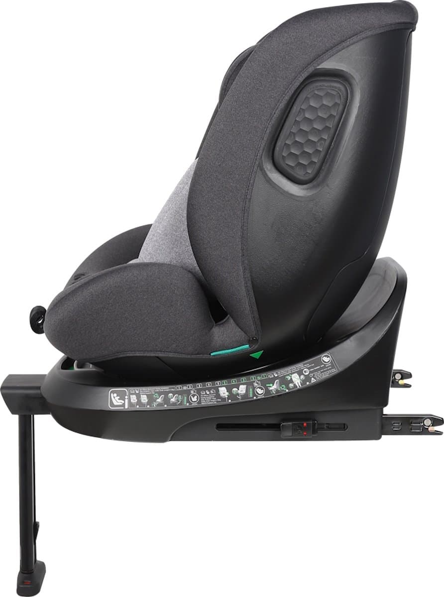Ding Kai Autostoel - Grijs - 360° Draaibare Isofix Autostoel - i-Size - Vanaf 40 tot 150cm - 0 tot 12 jaar thumbnail 4
