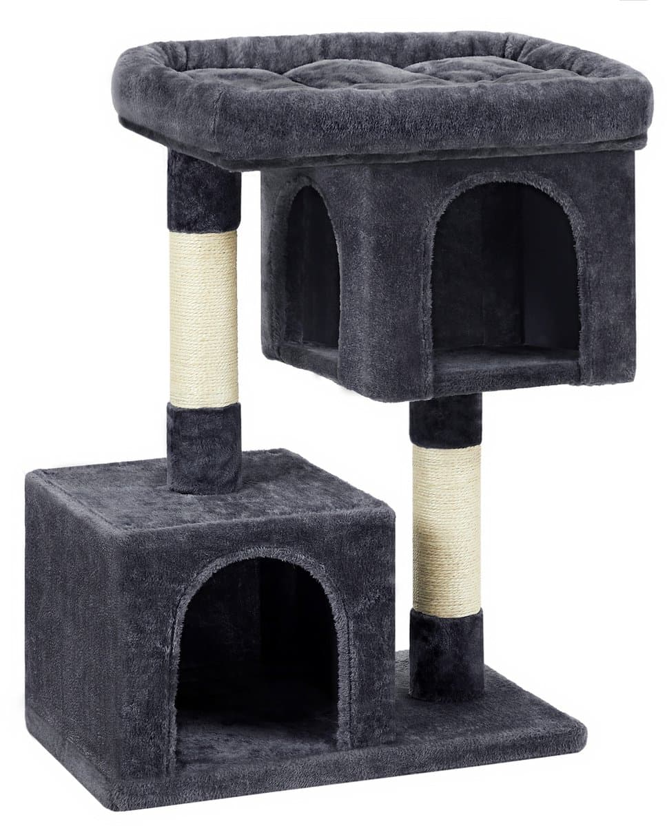 Feandrea PCT61GV2 - Krabpaal voor Katten - Met Groot Uitkijkplatform - 2 Kattenhuisjes - Krabpalen