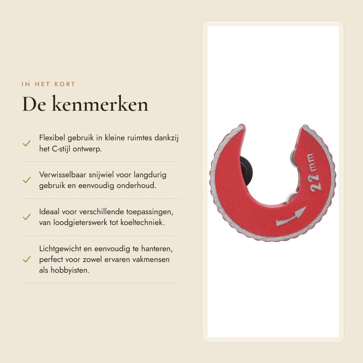 Dailygoods- Pijpsnijder Flexibel Ontwerp - Koperen/Aluminium Pijp - Zinklegering - Compact - Verwisselbaar Snijwiel - Eénhandige Bediening - Buizensnijder thumbnail 8