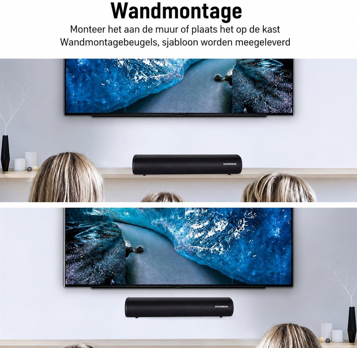 Mini soundbar - soundbar voor tv - computer-soundbar met Bluetooth 5.0 - bekabelde en draadloze pc-luidspreker - home-audiosysteem voor thuisbioscoop/gaming/projectoren thumbnail 2