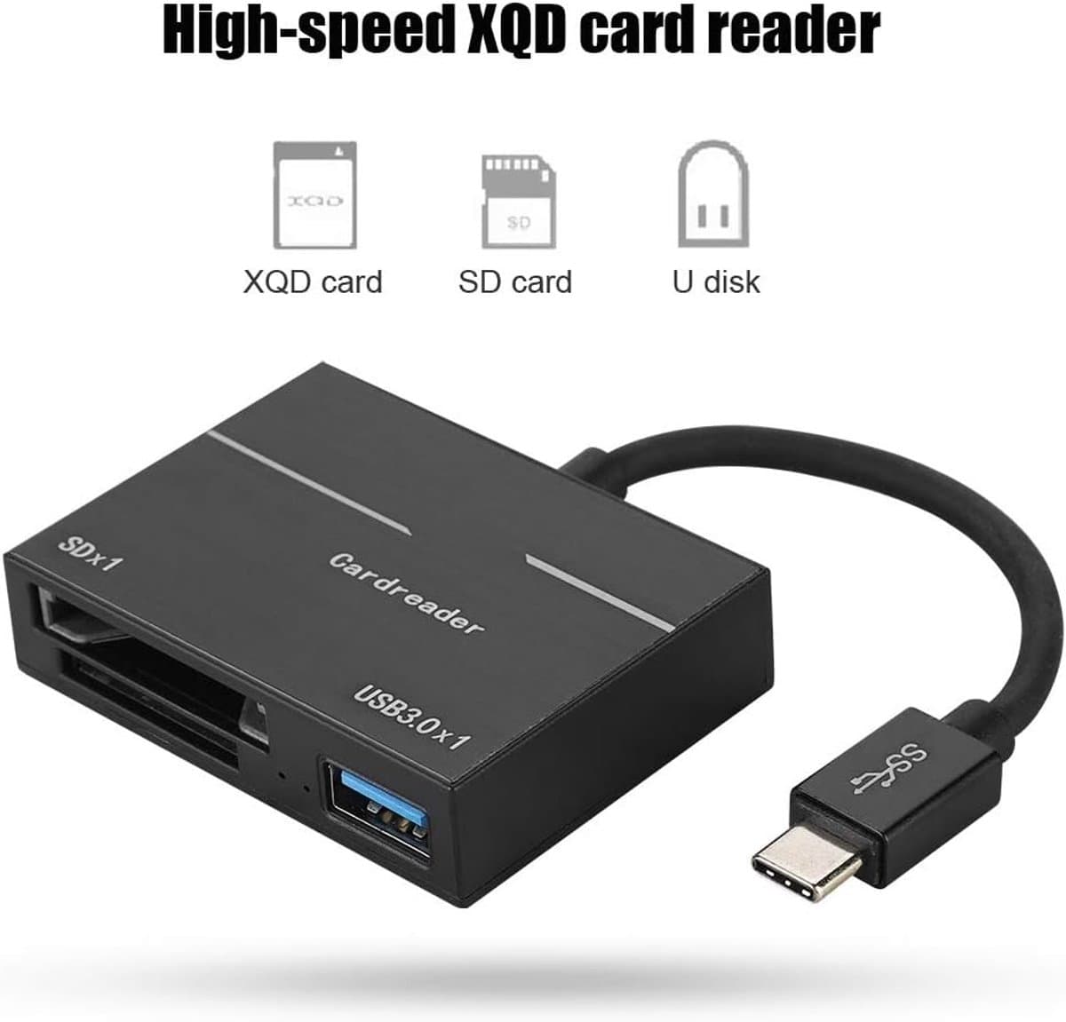 Kaartlezer - SD XQD - Snelle Data Transfer - Type-C 3.0 Interface - 6 x 1.5 x 15 cm thumbnail 6
