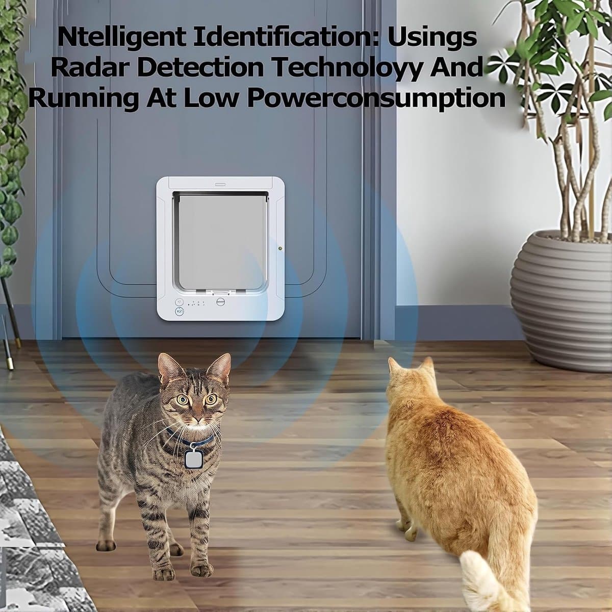 Elektronisch Kattenluik - Slimme Huisdierdeur - Veilige Toegang - Microchip Gecontroleerd - Tot 11 kg - Wit thumbnail 4