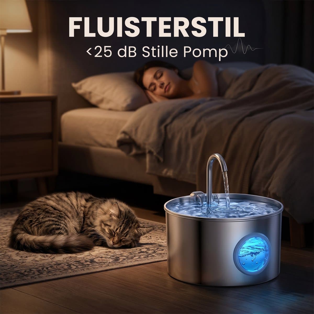 Petsy Drinkfontein kat RVS luxe 2026 - Hond - Waterfontein - 2.6 Liter - incl 2 Filters thumbnail 8
