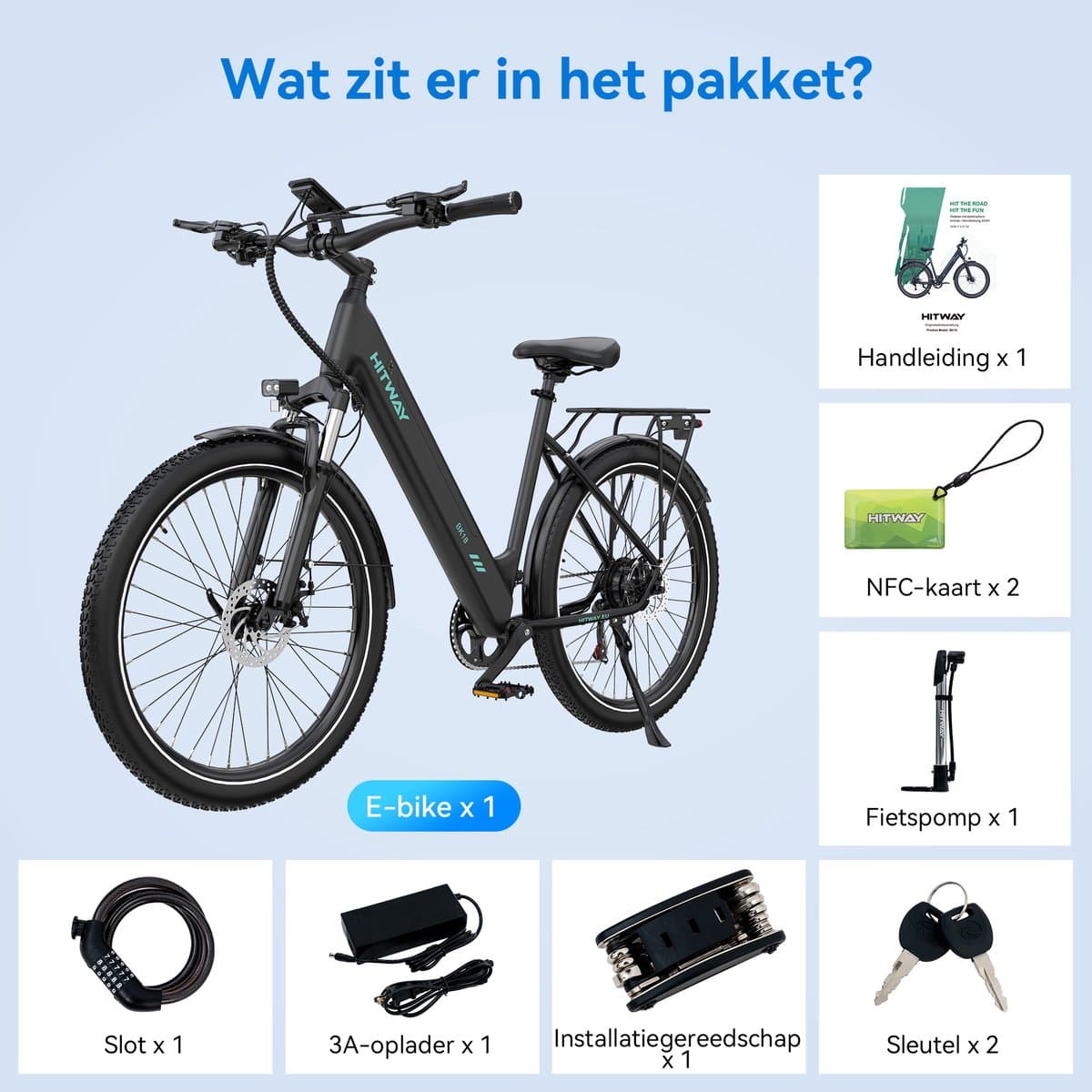 Hitway BK18S: 250W elektrische fiets met 60-100km bereik en app-bediening thumbnail 8
