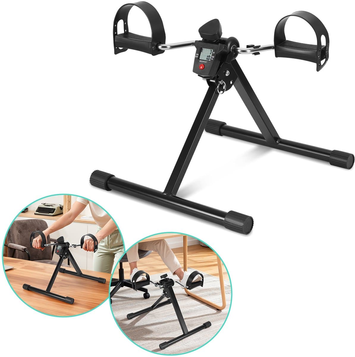 Mini Hometrainer - Bureaufiets - Met LCD display - Verstelbare Weerstand - Fietstrainer - Beentrainer - Bewegingstrainer - Mini Bike Voor Ouderen - Fit - Handtrainer thumbnail 8