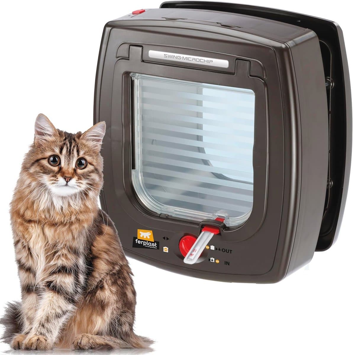 Kattenluik met Microchip en Wind Stopper - Viervoudig Instelbaar - afbeelding 1