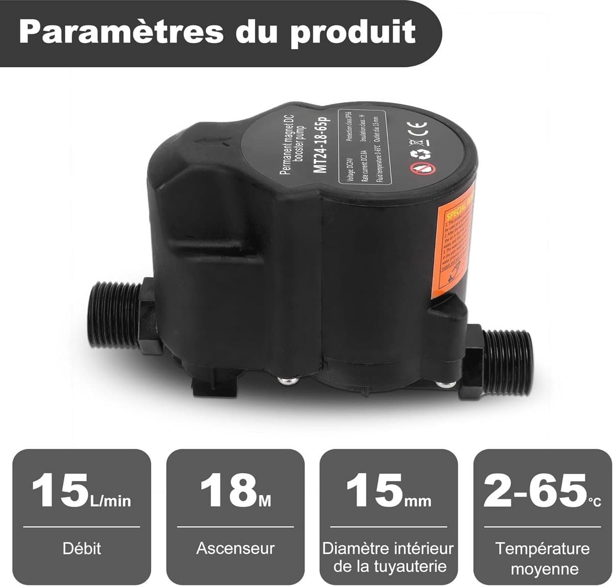 Automatische Waterdrukverhogingspomp - Geluidsarm, Compact en Efficiënt voor Douche en Tuin thumbnail 5