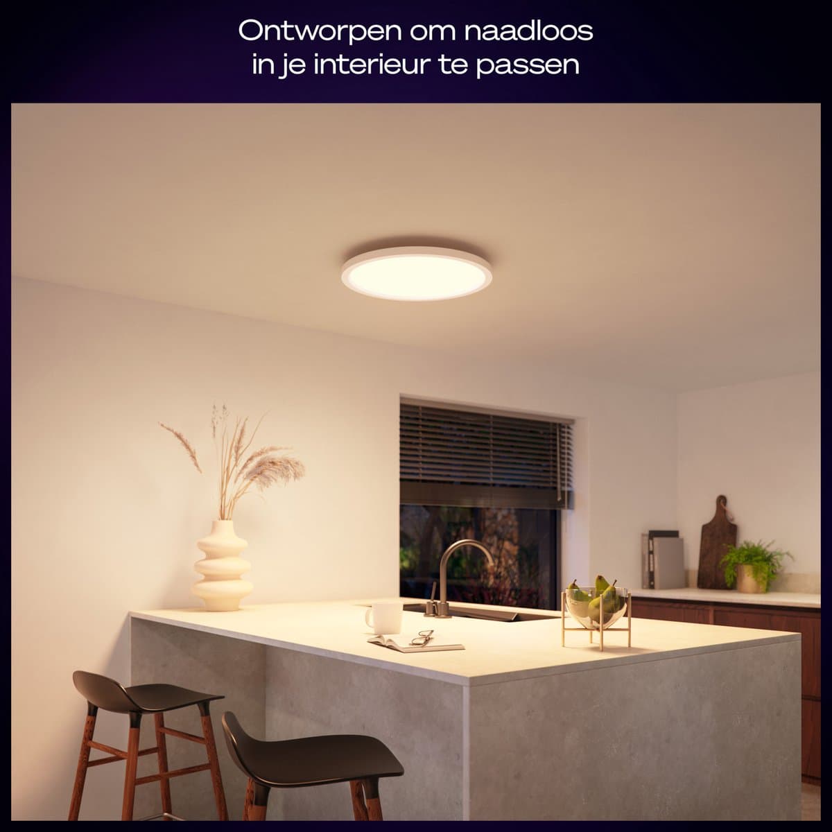 Hue Devote minimalistische plafondlamp M Gelijkmatige lichtverdeling ⌀42,1 cm Tot 2900 lumen Matwit kunststof thumbnail 4