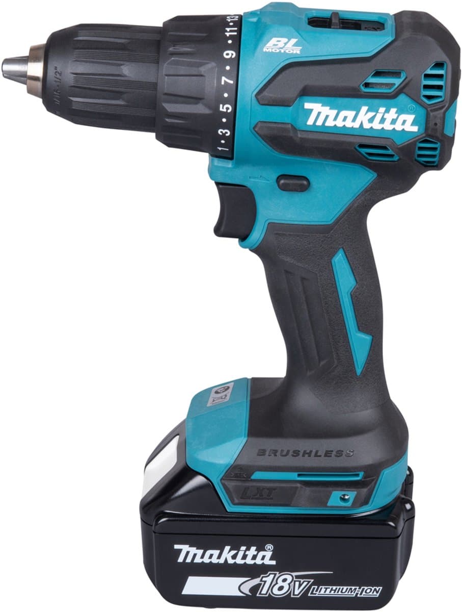 Makita DHP490RFX3 18 Volt accu LXT klopboormachine met 74 delige bitset in koffer en 2x 3.0Ah li-ion accus en lader thumbnail 3