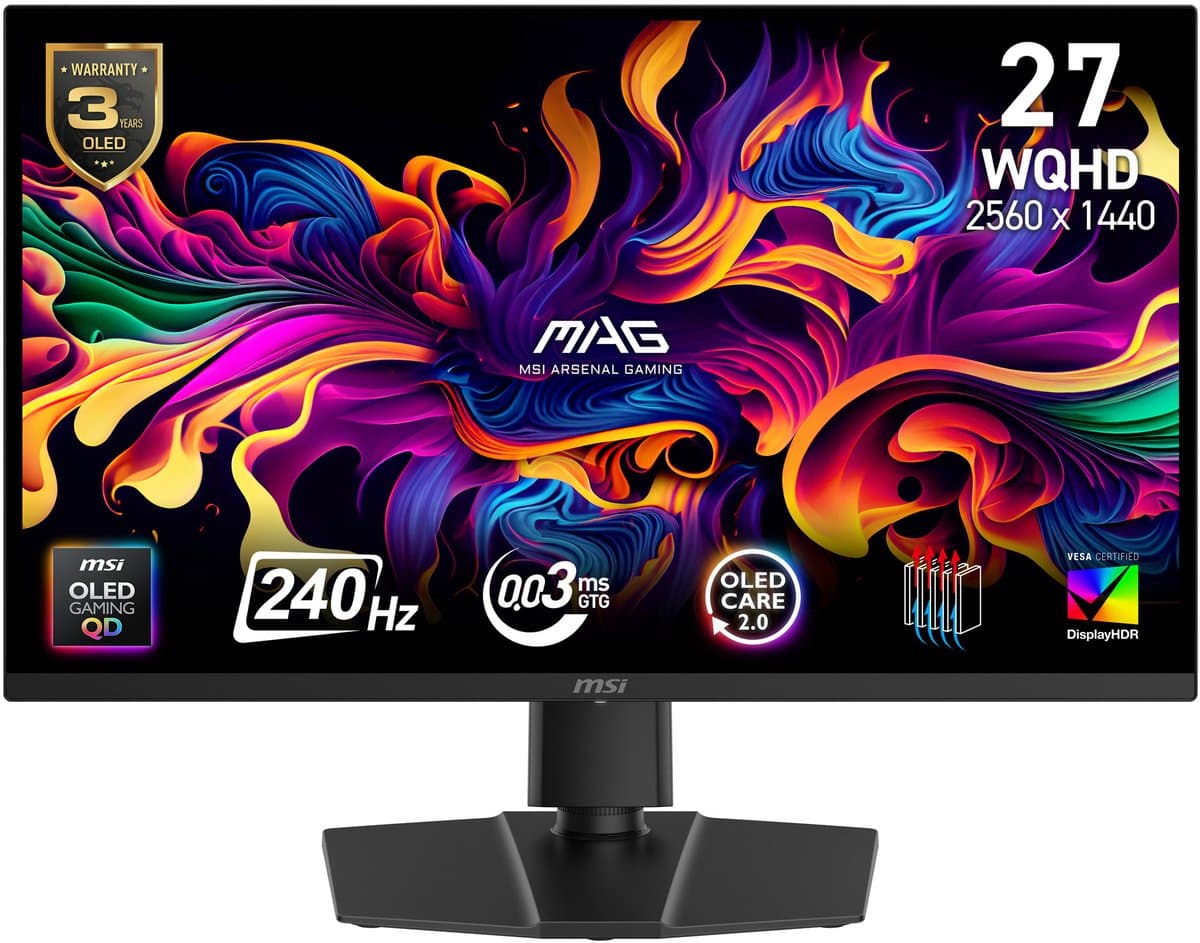 MSI MAG 271QP QD-OLED X24 - QHD Gaming Monitor - 240hz - 27 inch -