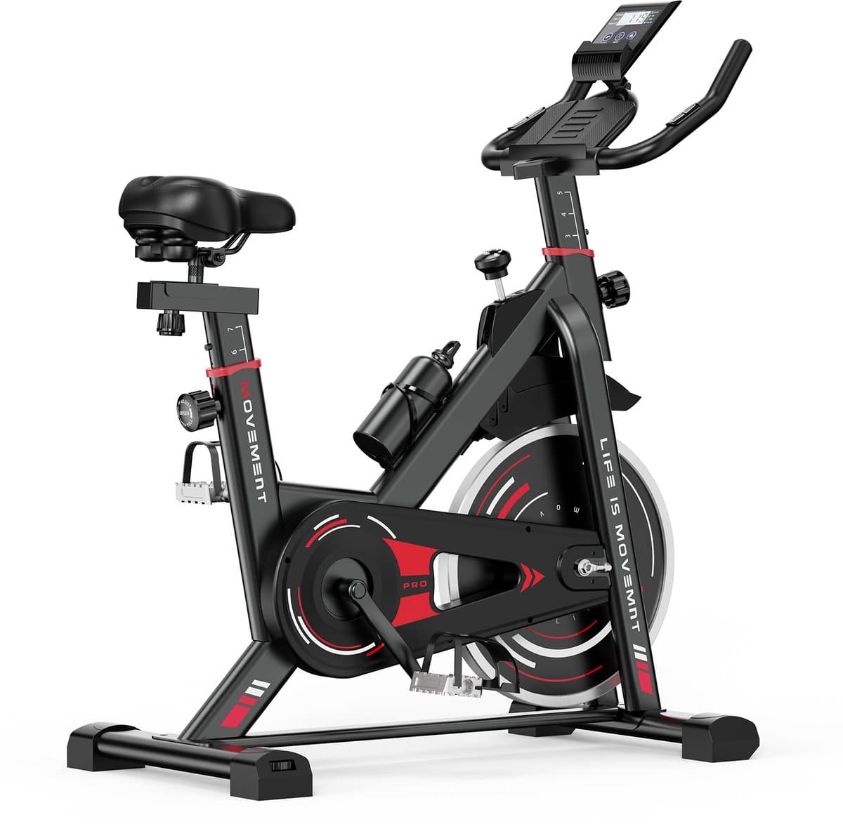 Hometrainers - Fitnessfiets voor binnenshuis met vliegwiel van 10 kg - LCD-scherm - Verstelbare stoel en armleuningen - Draagvermogen 120 kg thumbnail 2
