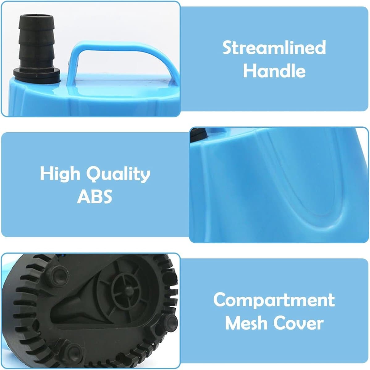 Kleine Dompelpomp 20W - Ultra Stille Waterpomp voor Aquarium, Vijver en Tuin - Inclusief Sproeiers en Slang thumbnail 3