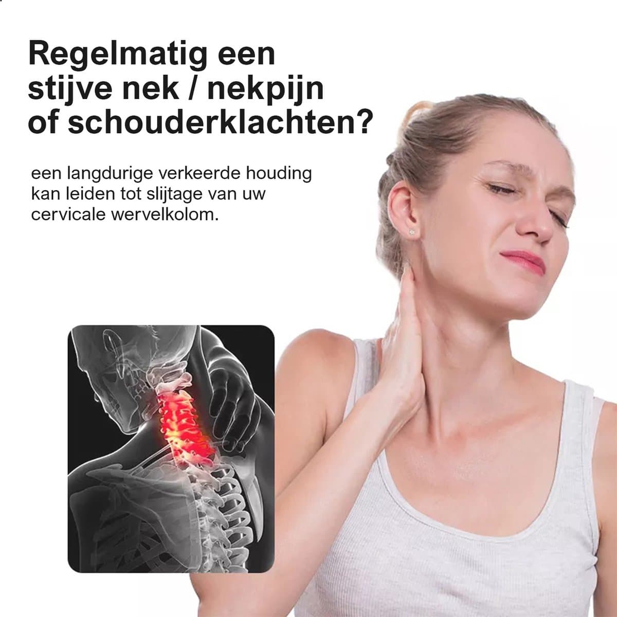 Nekstretcher - Neck releaser - Nekmassage Apparaat - Nek massagekussen - Voor Nek- Schouder- en Rugklachten – Verbeterde drukpunten – Medisch schuim thumbnail 2