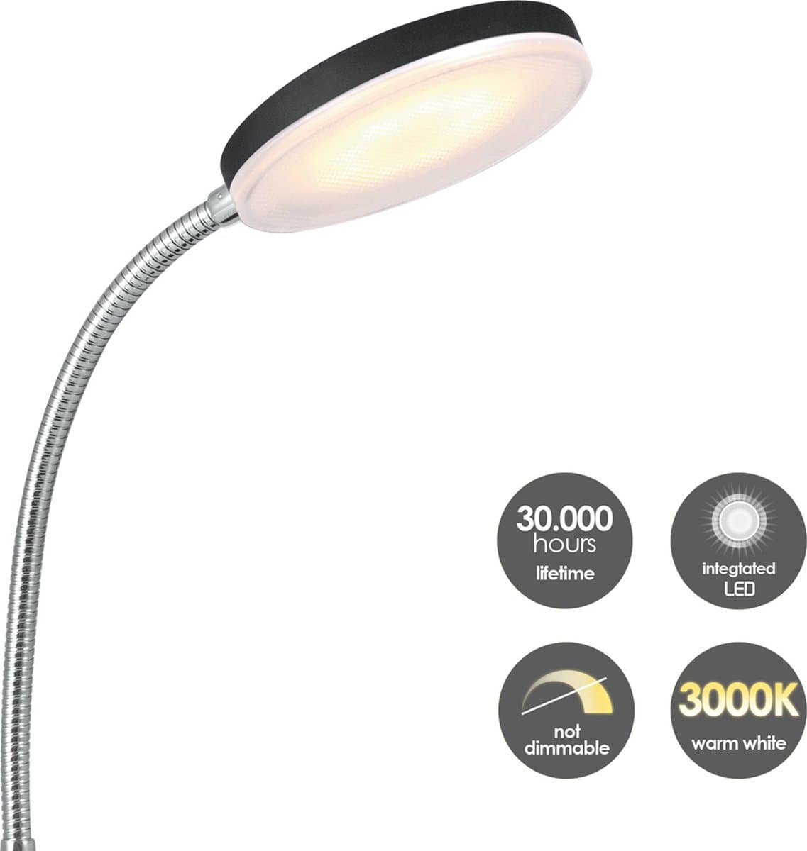 Home Sweet Home - Moderne Led Bureaulamp poly - verstelbare LED Leeslamp met schakelaar - Zwart - 30/30/35cm - 5W 3000K 480lm - geschikt voor thumbnail 3