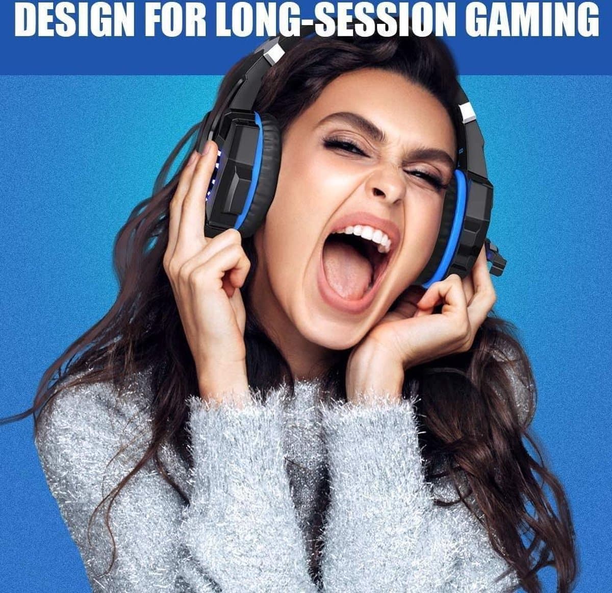 KOTION EACH G9000 Gaming Headset - PS4, laptops - Zwart/Blauw thumbnail 6