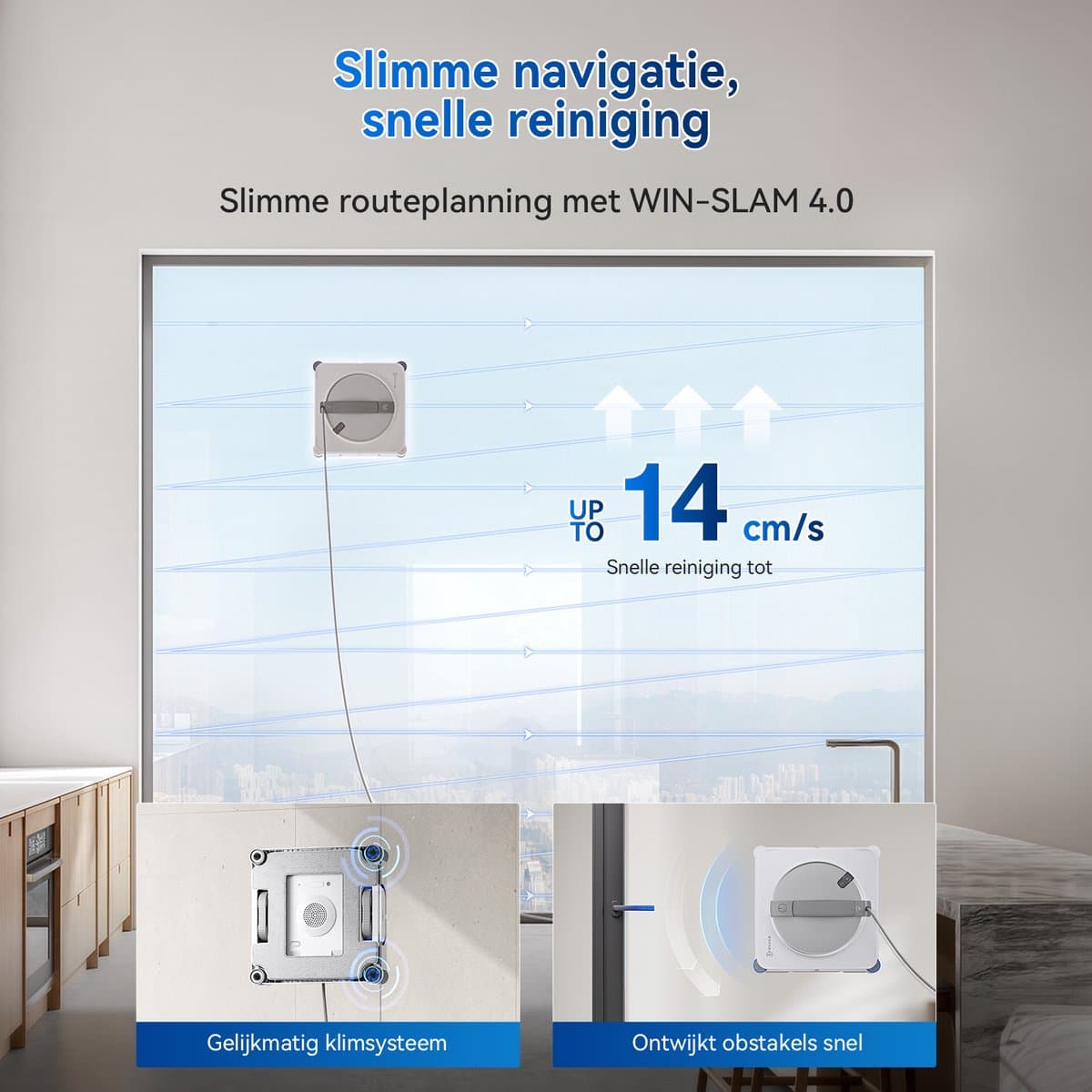 ECOVACS WINBOT W2S Robot Ramenwasser–Ruitenreiniger– Ruitenreinigingsrobot-WIN-SLAM 4.0 -TruEdge randreiniging – 200 rpm schrobber – 8.000 Pa–10 Traps veiligheidssysteem – Voor ramen – Spiegels – Glazen deuren thumbnail 6