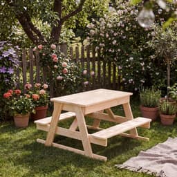 Productfoto van Maxx Kidz 3-in-1 Picknicktafel - Tafel, Krijtbord & Zandbak