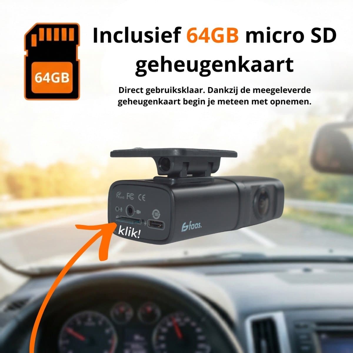 Faas S80 Dual Dashcam 4K – Voor & Achter + 64GB thumbnail 7