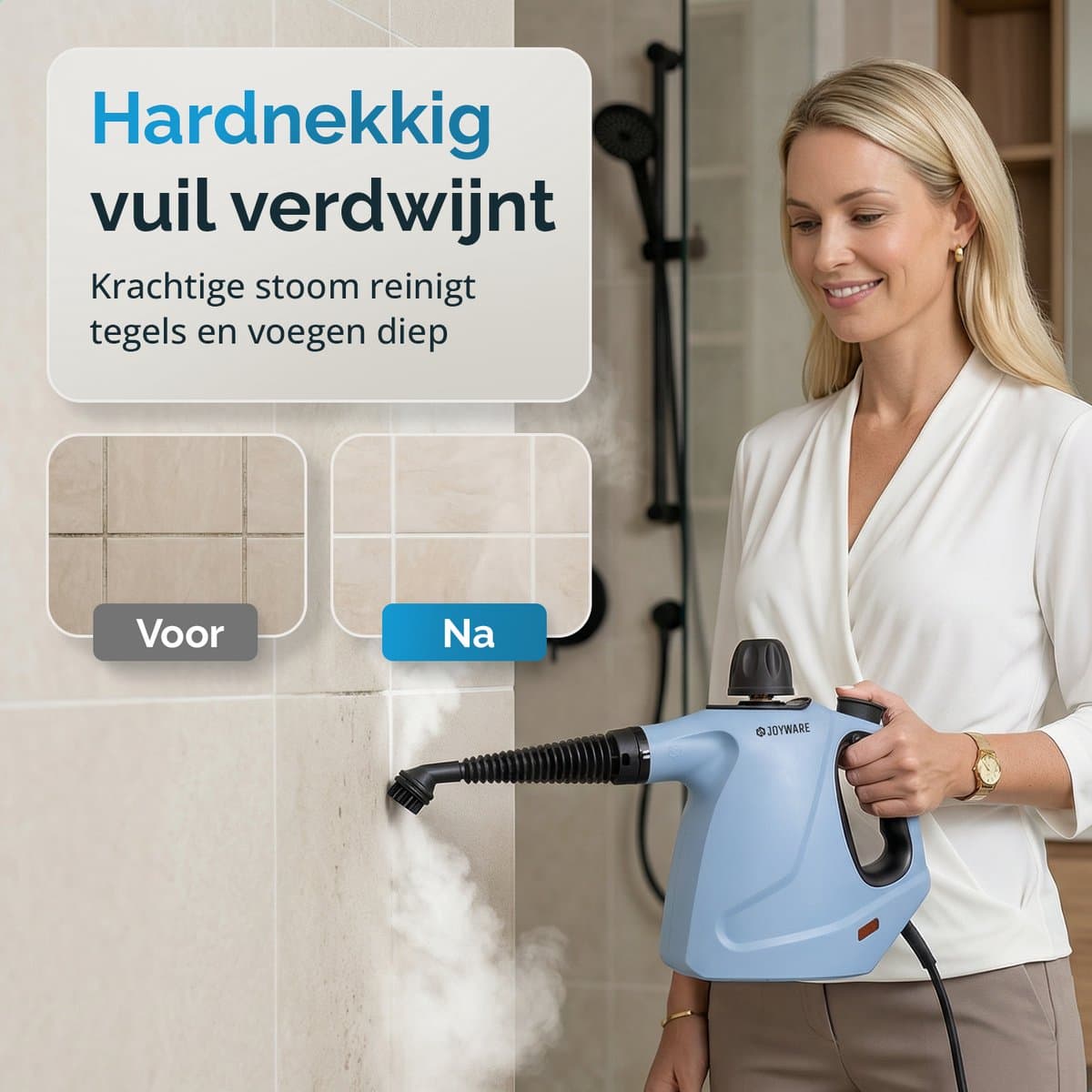 Joyware® 18-in-1 Stoomreiniger S2 – Handstoomreiniger met Steam Lock – Tapijtreiniger & Vlekkenreiniger voor Bank, Badkamer & Bekleding – Steam Cleaner – 1050W – 450ML thumbnail 6