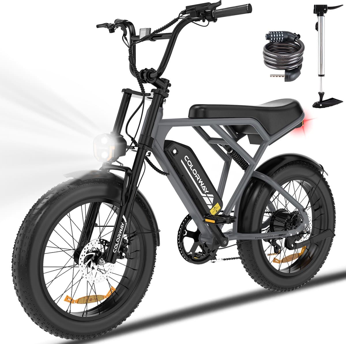 Colorway Elektrische Fiets BK29G - 20*4.0 Inch Fatbike - Mountain Snow EBike met Afneembare 36V 12Ah Lithium Batterij - City Commuter E-Bike - IP54 Waterdicht