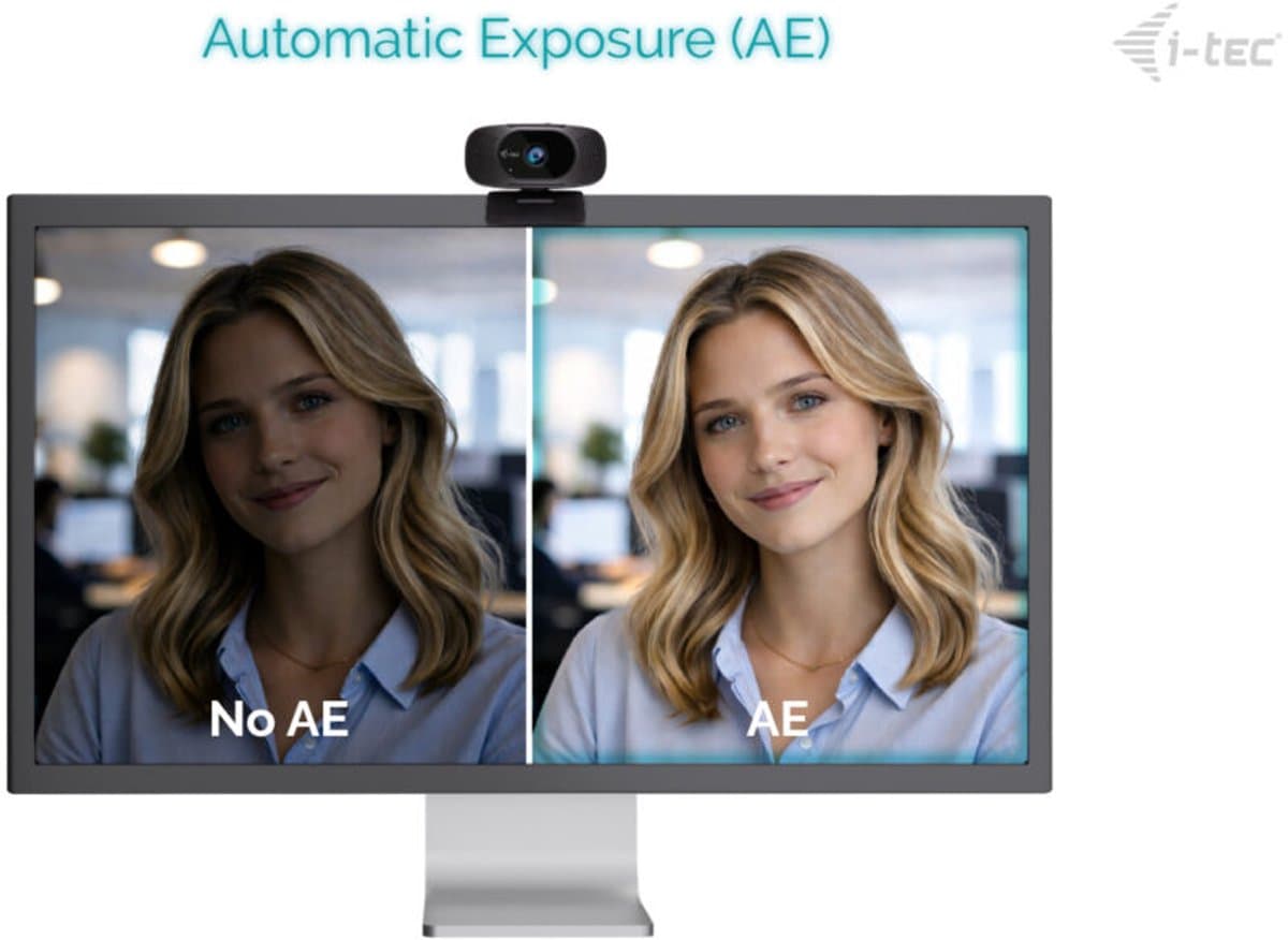 i-tec - Solomon 300 - Webcam - 4K - Privacy afdekking - Automatische beeldoptimalisatie - 1 microfoon - Laptop & PC - Streaming - Plug & Play thumbnail 2