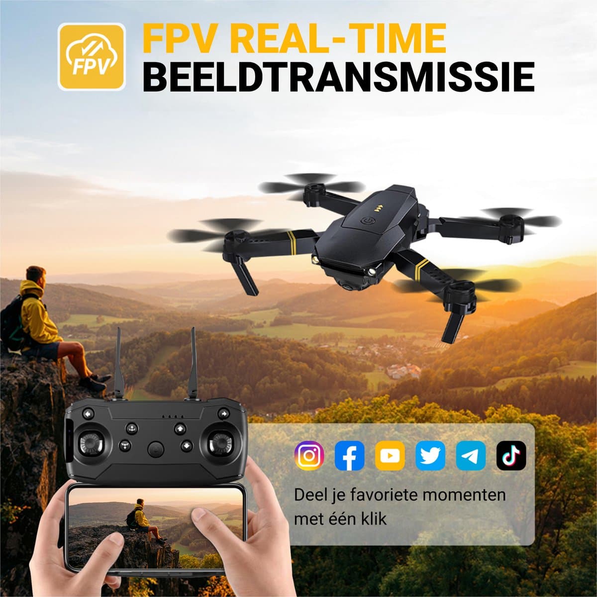 HAWX Drone - Drone met 4K Camera - Mini drone - Voor Kinderen/Volwassenen - Drones - Tot 90 Minuten Vliegen - Incl. 3 Batterijen, Opbergtas, Landing Pad thumbnail 8