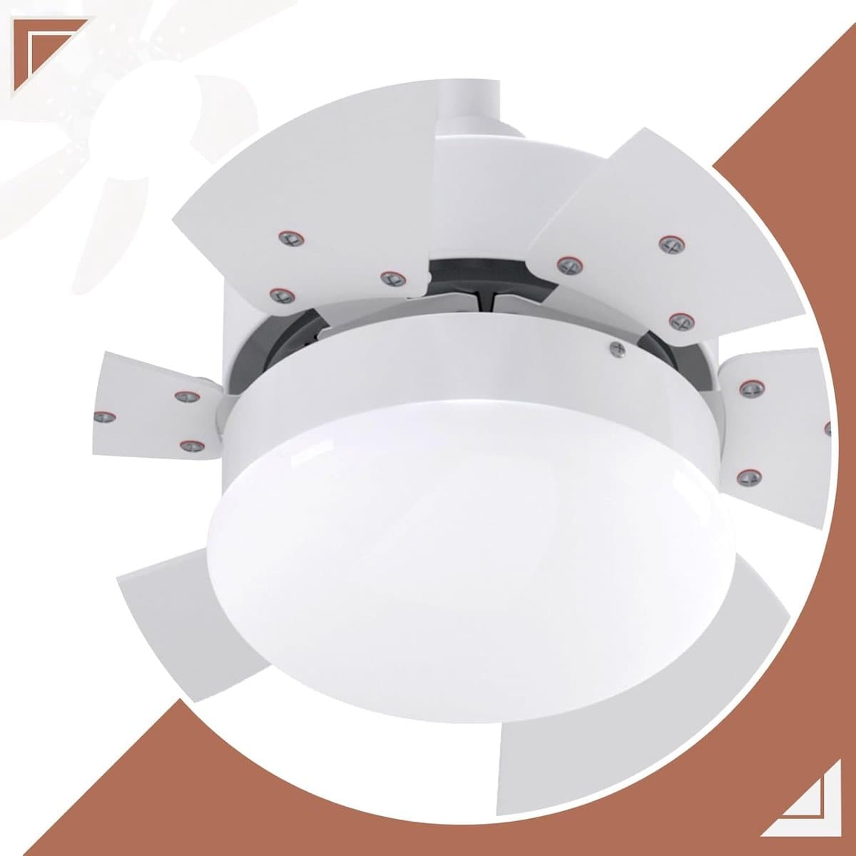 Glitzerlife - Plafond ventilator met verlichting - Ventilator lamp plafond - stille plafondventilator - stil met afstandsbediening en timer - Ø75cm - wit - plafondlampen met ventilator voor woonkamer en slaapkamer thumbnail 2