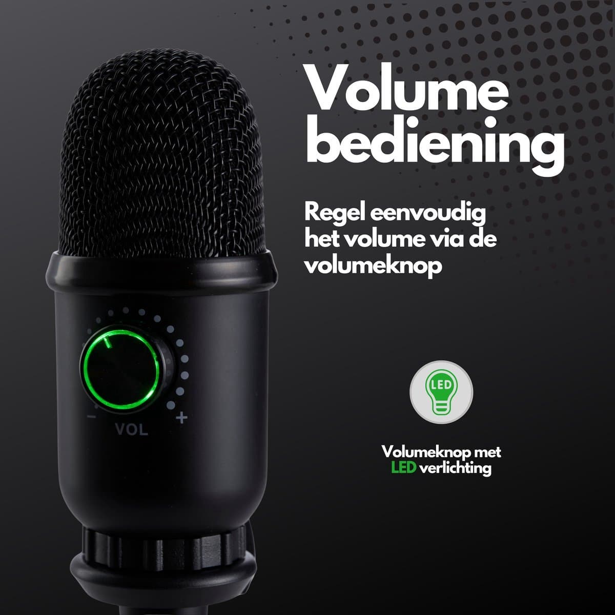 null Microfoon met Standaard – USB, Cardioïd, Plug & Play thumbnail 6