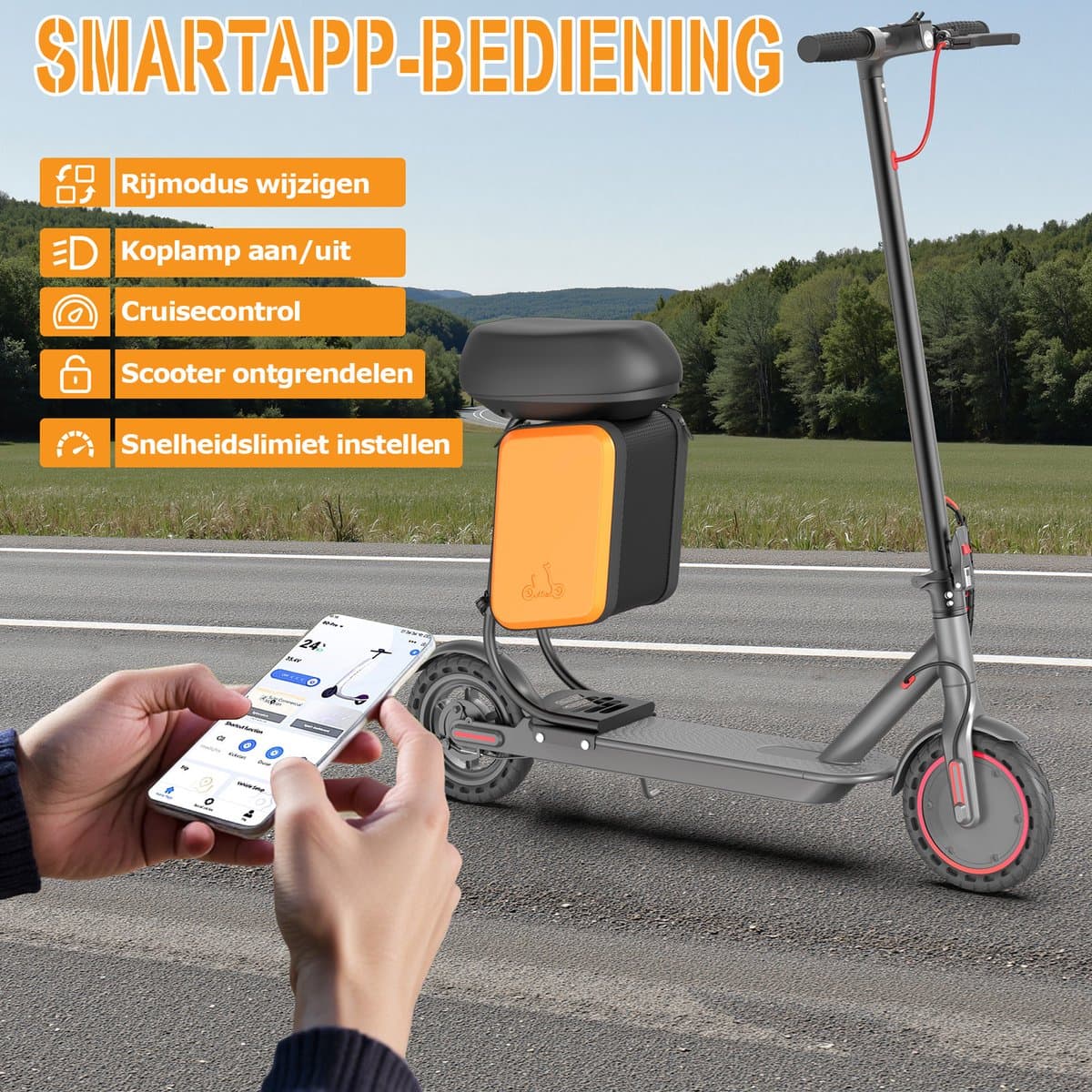 AOVOPRO LP60XB Elektrische Step met Zadel – 250W Motor – 25 km/u – App-bediening thumbnail 3