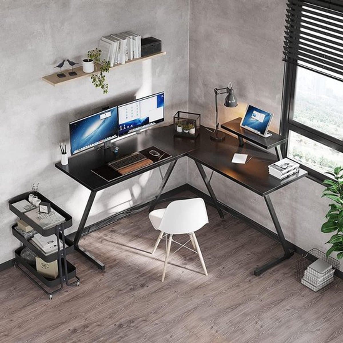 Lexorion L-Vormig Game BureauHoekbureau | Game Bureau | Game Bureau Zwart | Computerbureau – Gaming Bureau – Waterproof & Krasbestendig – Monitor Stand thumbnail 8