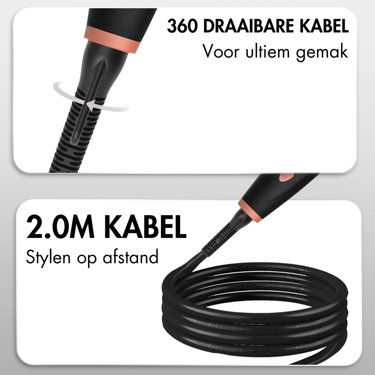 Sansbeauté® 3 in 1 Automatische Krultang met Klem - Keramische Haarkruller - 25mm tot 38mm - Beach Waves - Wavy Hair - Krultangen 33 38 mm 25 mm - Blowout Brush - Haarstyler - Hair Curler - Dunne en Dikke Crimper - Krultang Kort Haar thumbnail 3