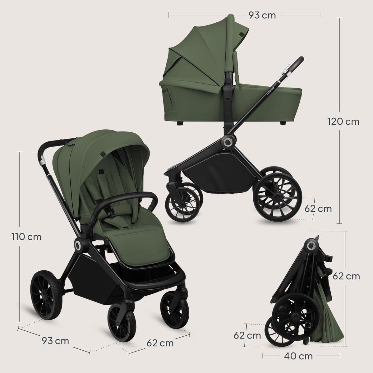 Lionelo Mika Plus 3in1 - Complete kinderwagen met autostoel