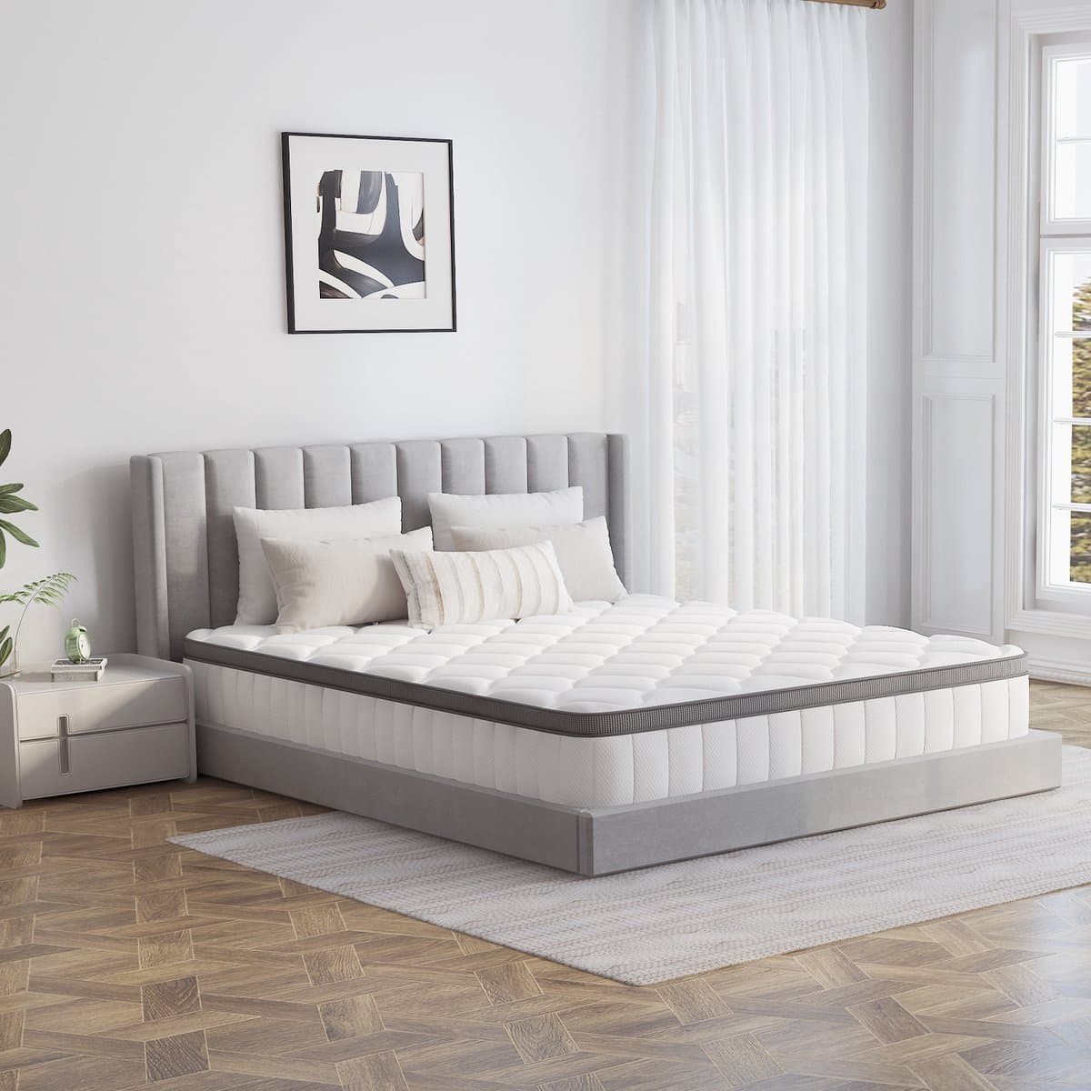 Saikefy Matras 120x200 cm - 25cm - Pocketvering Matras - 7-Zones - Orthopedisch - Afritsbaar en wasbaar hoeslaken - Anti-Allergie - Traagschuim - Gemiddelde Stevigheid thumbnail 2