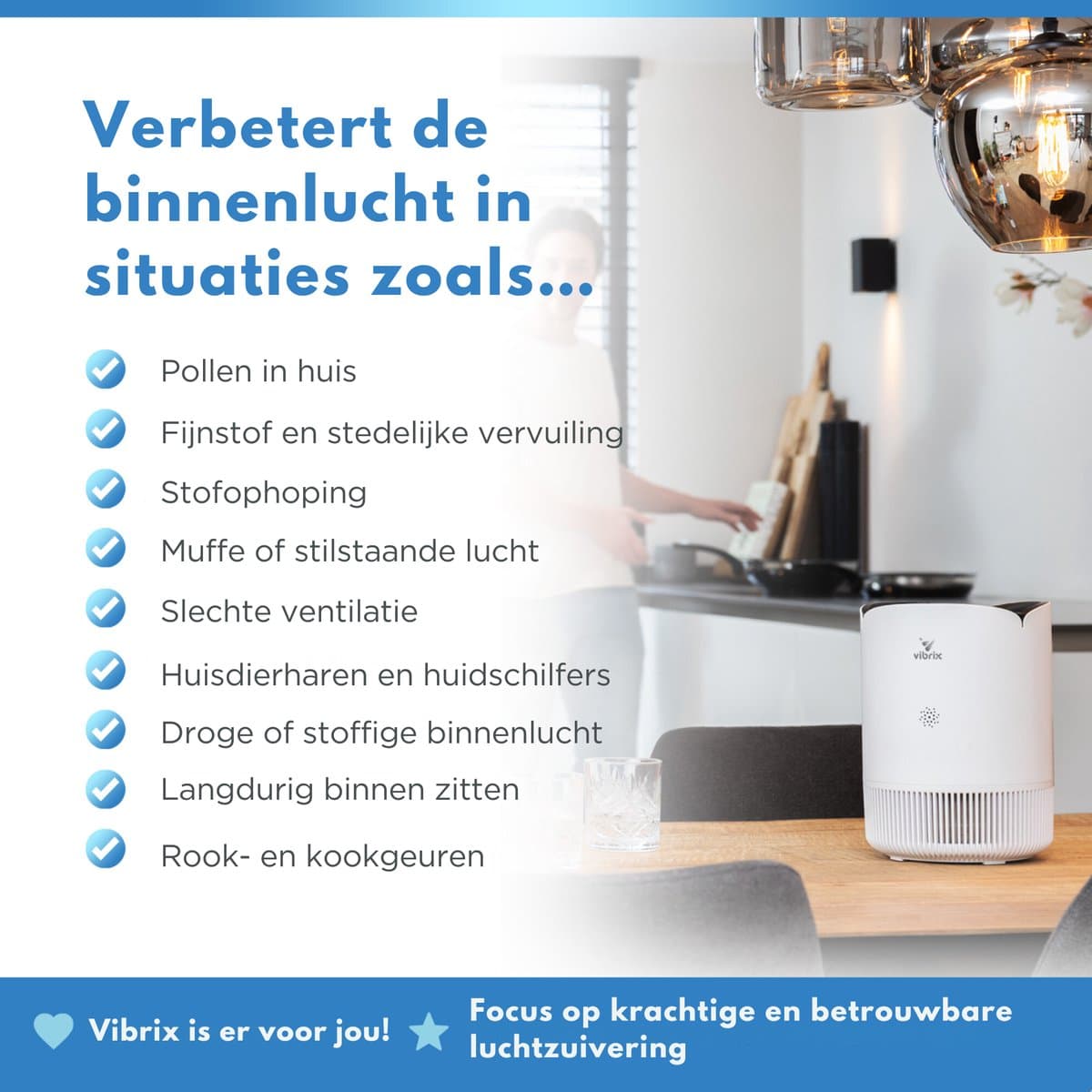 Vibrix PureFlow30 Luchtreiniger / Air Purifier – HEPA H13 + koolstoffilter – 180 m³/u – Voor kamers tot 30 m² – Ionisator – App-bediening – Zeer stil met slaapstand – Luchtkwaliteitindicator thumbnail 5