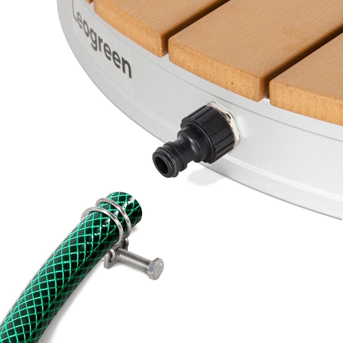 Draagbare Buitendouche met Houten Afwerking voor Zwembad en Camping thumbnail 3