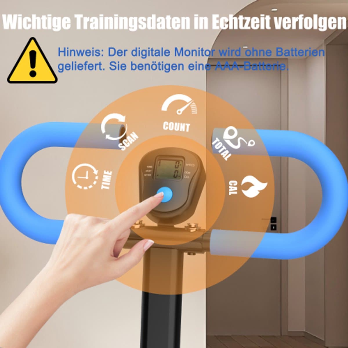 Stair Stepper - Instelbare Weerstand - Vertical Climber - Stair Stepper voor thuistraining - LED-display - Antislip-pedalen - Inklapbaar - Draagvermogen 120 kg - Blauw thumbnail 4