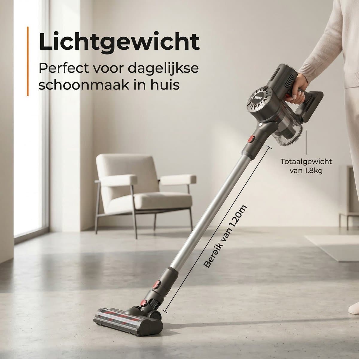 Zedar S600 Draadloze Steelstofzuiger – 22Kpa, HEPA 13 thumbnail 8
