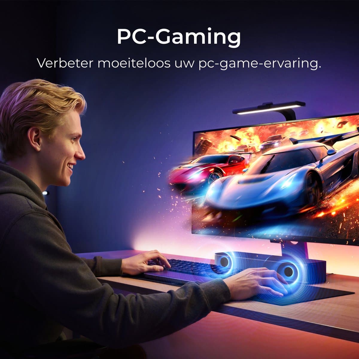 ULTIMEA 2.1-kanaals compacte soundbar voor tv, 3-inch ingebouwde subwoofer, 120 W piekvermogen, alles-in-één pc-soundbar voor gaming, Bluetooth 5.4, Poseidon M20 thumbnail 8