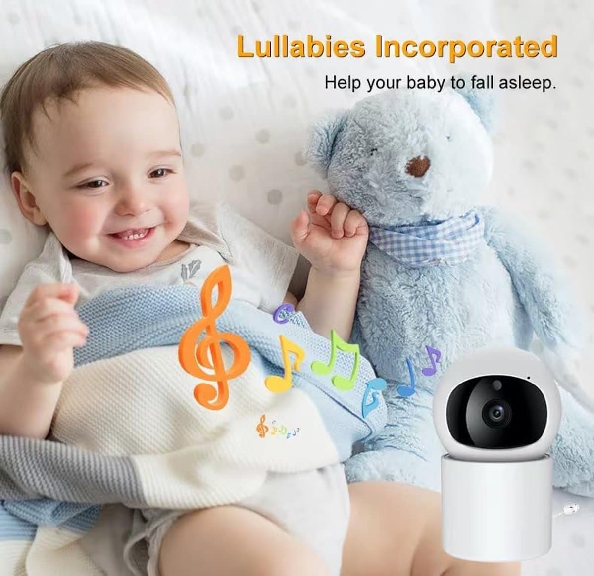 Babyfoon Met Camera - Video en Audio - Baby Monitor - 4.3 Inch - Wit thumbnail 8