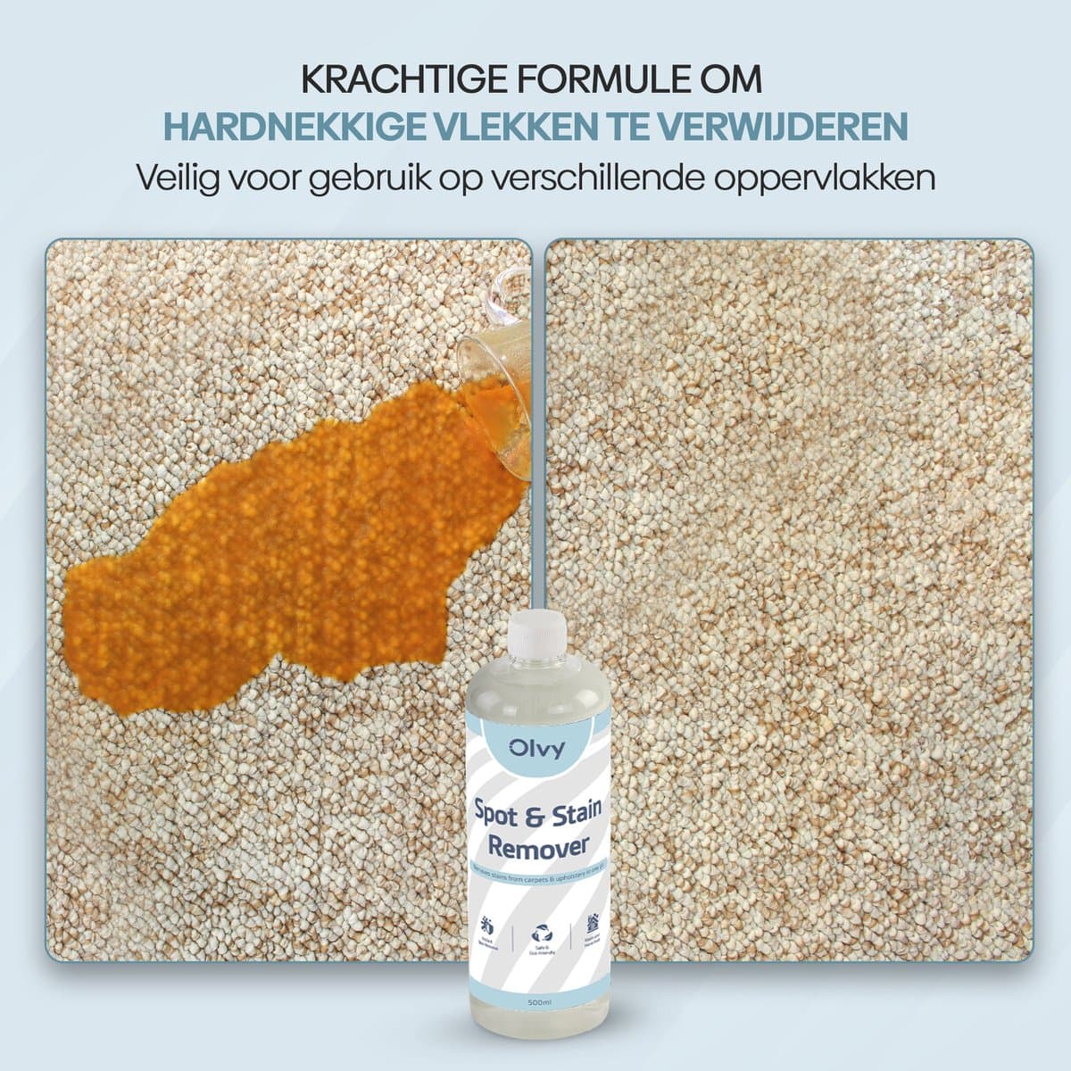 Olvy Vlekkenreiniger - Tapijtreiniger - Reinigingsvloeistof - Vlekverwijderaar - 500ml thumbnail 4