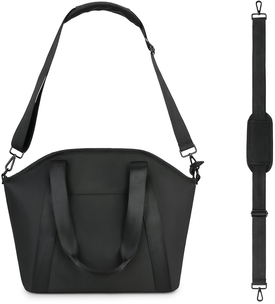 Luiertas Tote - Waterdichte Opbergtas - Luiertas voor Kinderwagen - Organizer voor Reisbenodigdheden voor Baby's - Luiertas van PU Leer met Isolatie - Zwart thumbnail 3