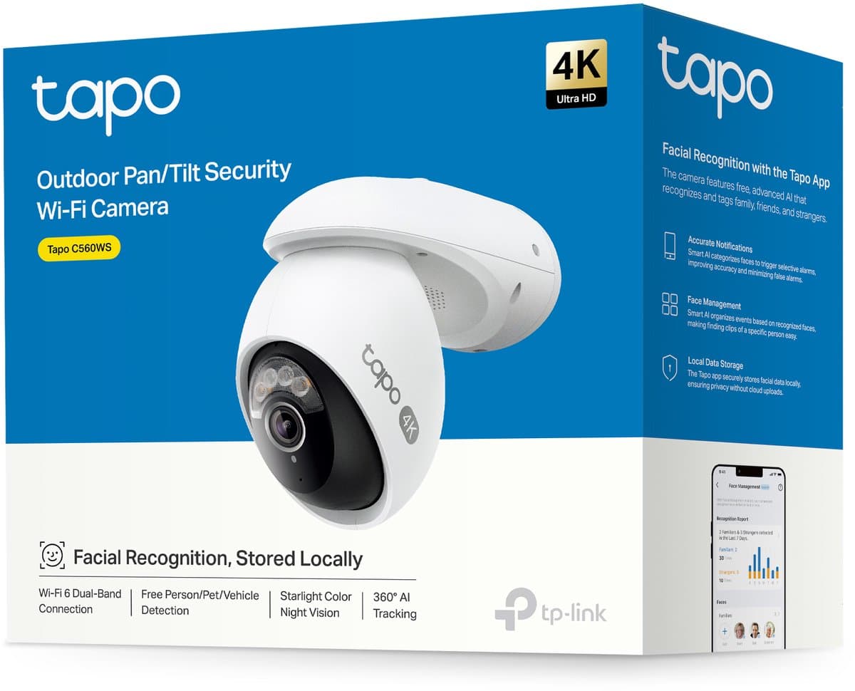 Tapo C560WS 4K 8MP buitencamera met pan tilt en AI thumbnail 3