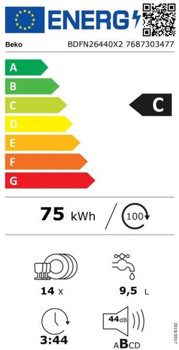 Beko BDFN26440X2 Vrijstaande Vaatwasser – 14 Couverts – RVS – 6 Programma’s – 44 dB thumbnail 2