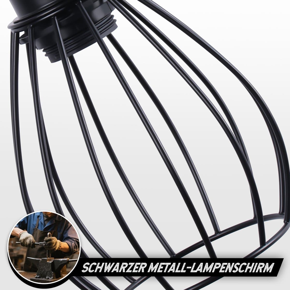 NETTLIFE Vloerlamp - E27, 2-lichts retro zwart thumbnail 7