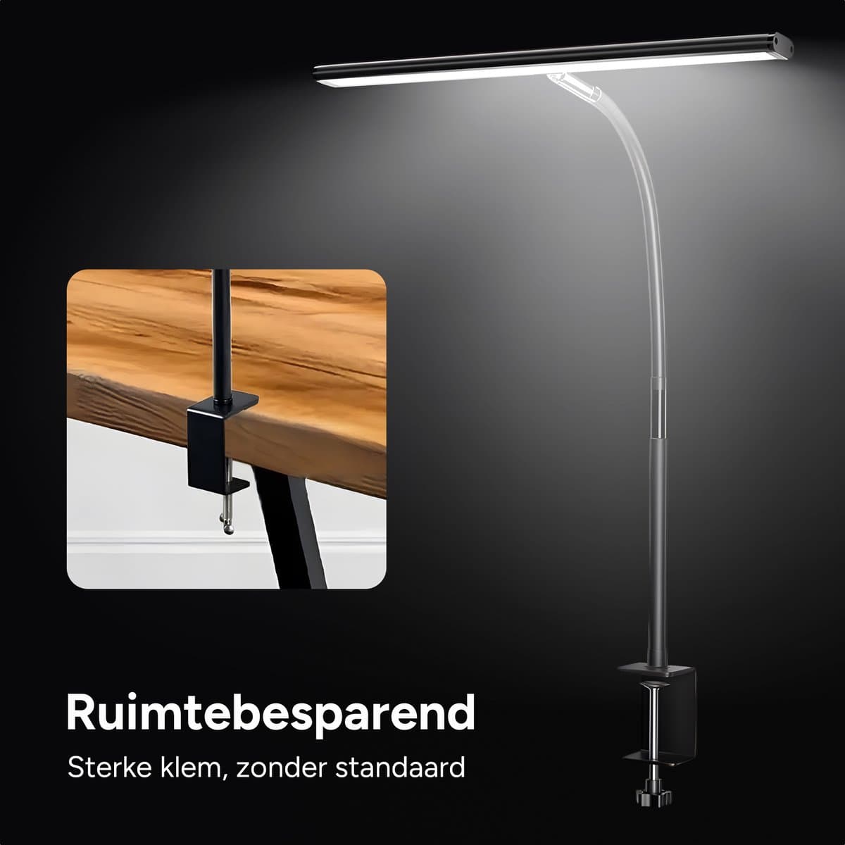 RS Goods LED-bureaulamp met klem en dimfunctie thumbnail 6