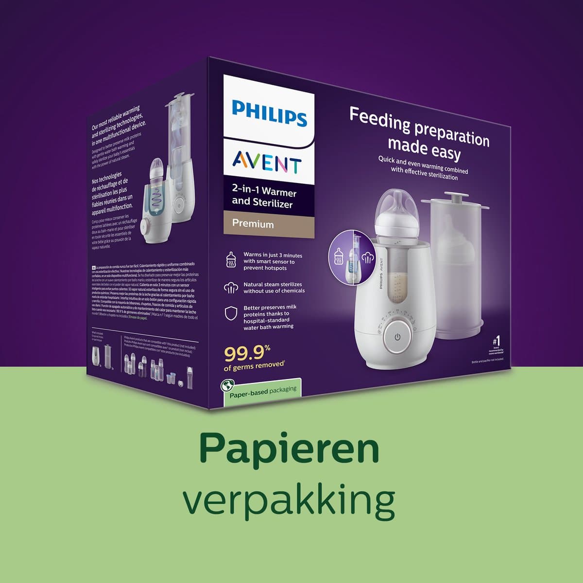 Philips Avent 2-in-1 Flessenwarmer & Sterilisator – Snelle en veilige opwarming – 260 ml - SCF359/00 thumbnail 4