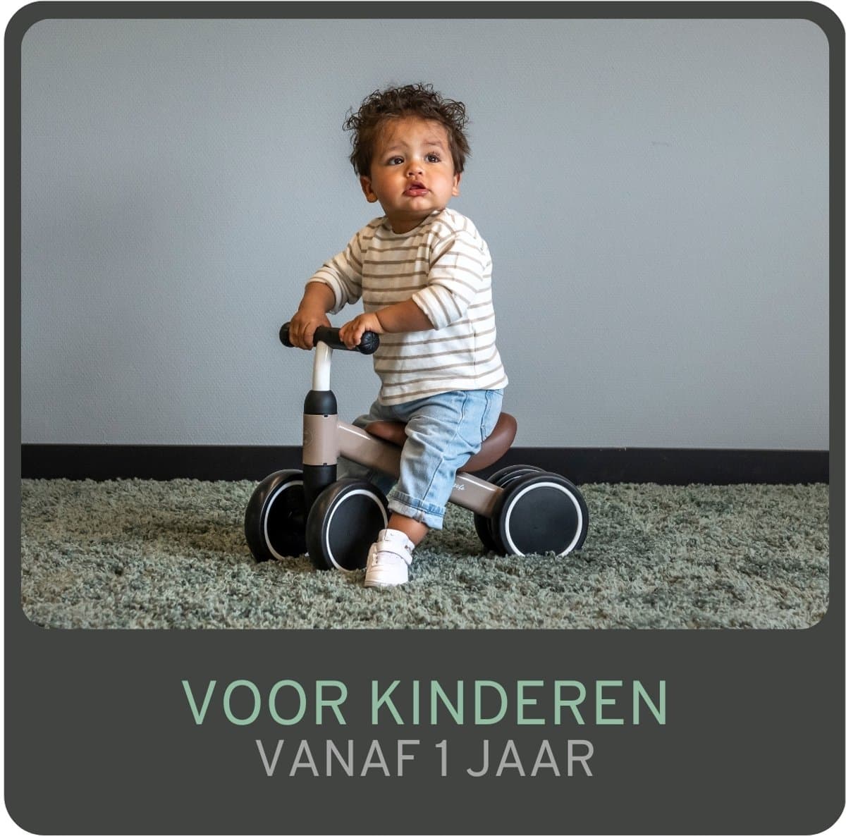 Bandits & Angels Loopfiets Little Starter Sand Beige vanaf 1 Jaar voor Jongens en Meisjes - Metaal - Beige Loop Fiets - Compact en Veilig voor Binnen en Buiten thumbnail 5