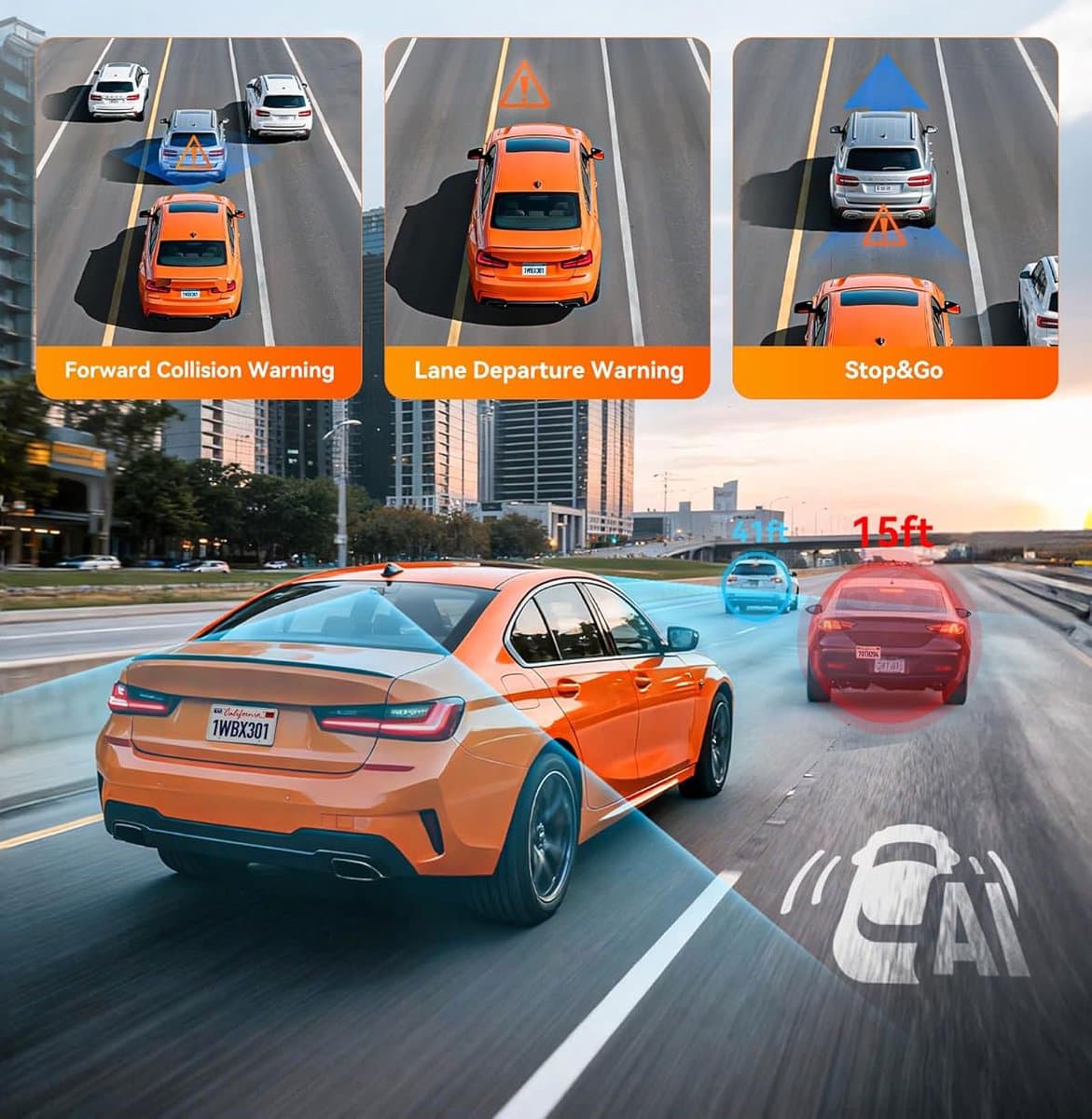 Wolfbox X3 Touch 3CH 2K Wifi Gps 64gb dashcam - Camera voor + achter - 3,0 inch touchscreen Lcd - Wifi en Gps - Parkeermodus - 2K resolutie - 64gb Micro SD kaart - dashcam voor auto thumbnail 5