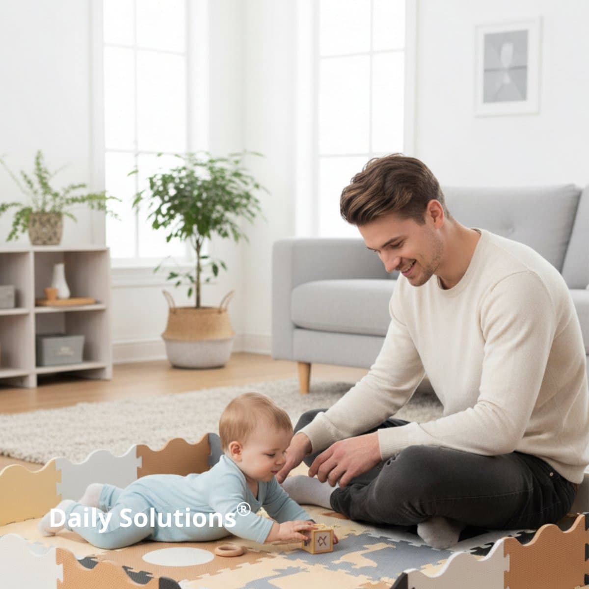 Daily Solutions Speelmat foam baby - Puzzelmat 150x150 cm - Opvouwbaar thumbnail 5